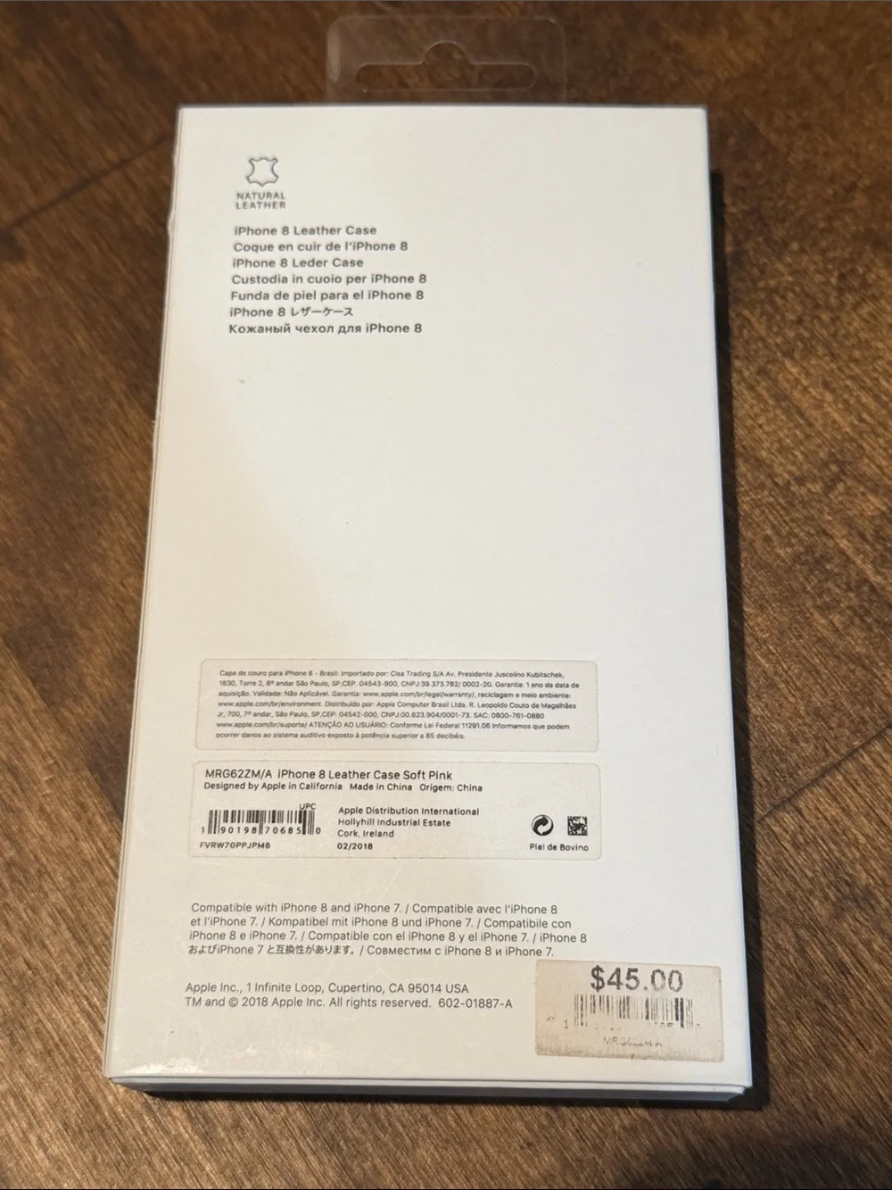 Apple iPhone 8 pink leather case NEW